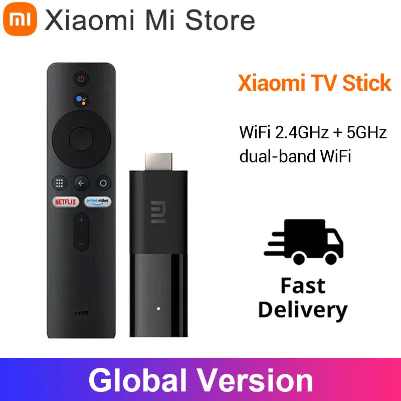 Xiaomi Mi TV Stick Quad Core HDR 1GB RAM 8GB ROM Android TV 9.0 BT4.2 Multi-language 5.1 Dolby Surround Sound Version Global