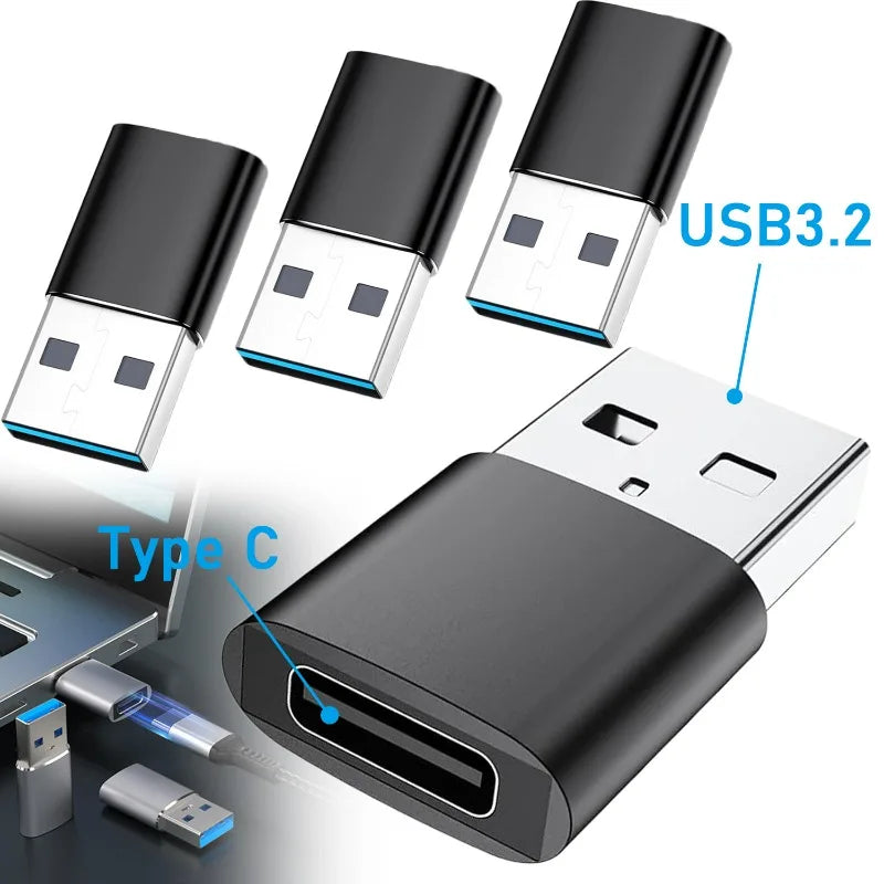 Adaptador de carga USB Tipo C Hembra a USB 3.2 Macho