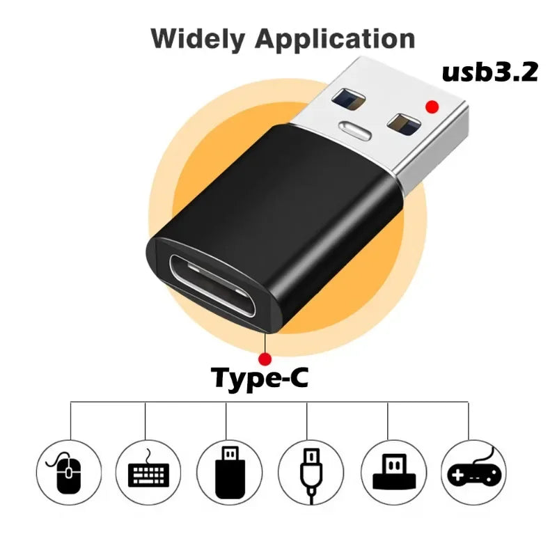 Adaptador de carga USB Tipo C Hembra a USB 3.2 Macho